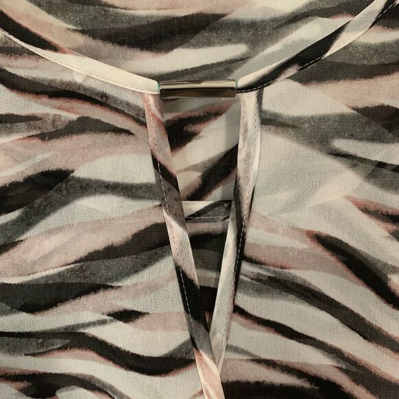Calvin Klein Zebra Print Faux Wrap Blouse Top XS - Picture 2 of 8